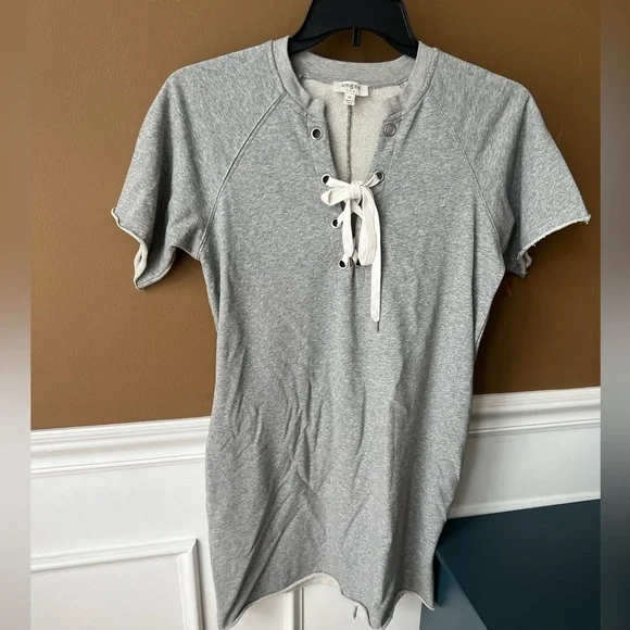 Umgee | Dresses | Umgee Womens Heather Gray Laceup Sweatshirt Dress Tunic  Size M Casual | Poshmark